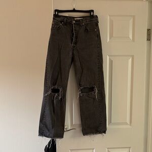 Signature by Levi Strauss High-Rise Distressed Black Jeans